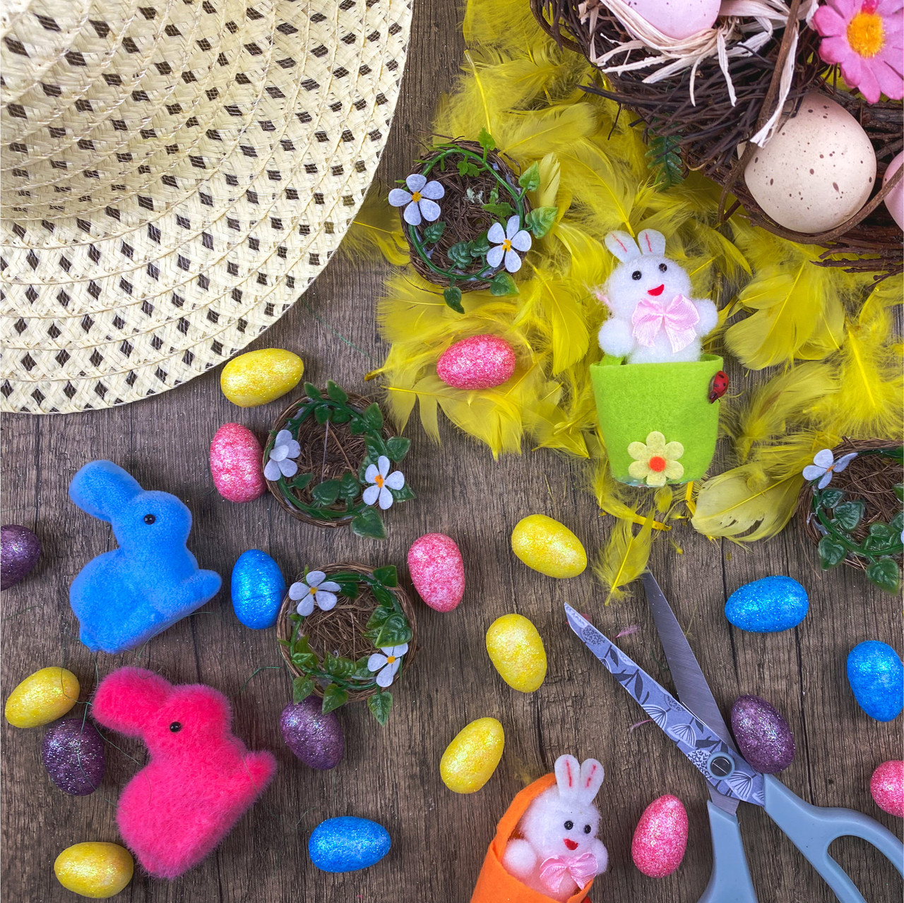 Girls Make Your Own Easter Bonnet Hat Complete Kit Yellow