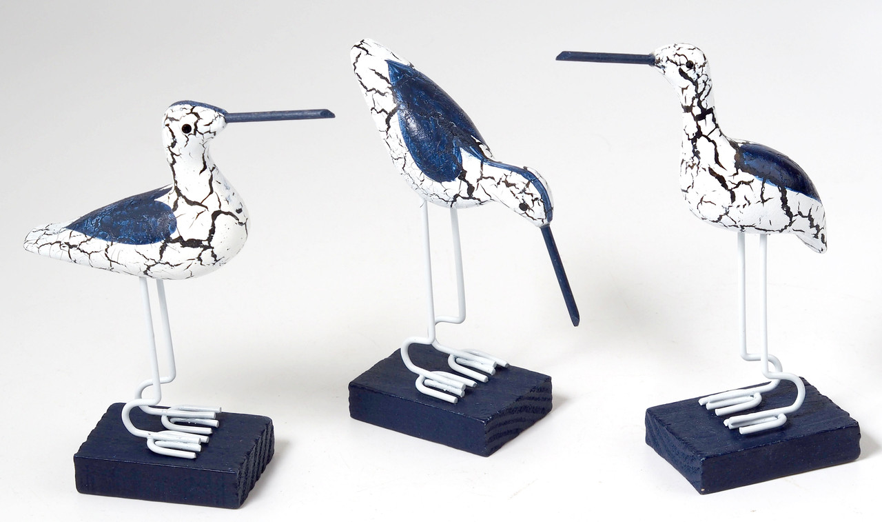 Distressed Bird Figurines Set of 3