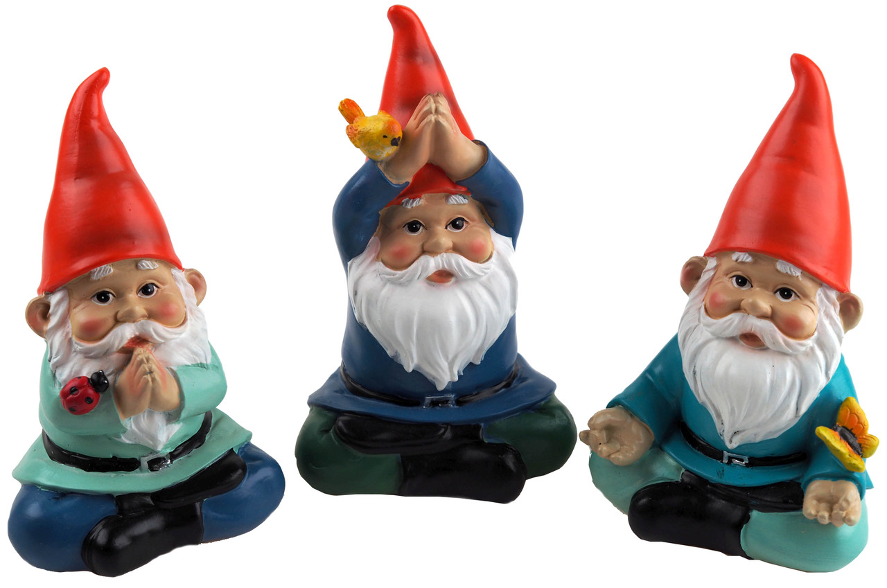 Yoga Meditating Novelty Gnomes Garden Ornaments 17cm Figurines