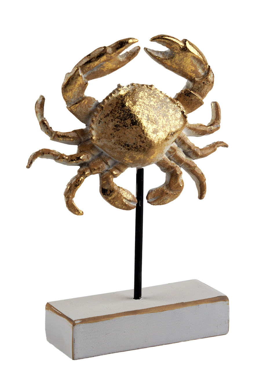 Large Gold Crab 22cm Sculpture Ornament - Nautical Home Decor