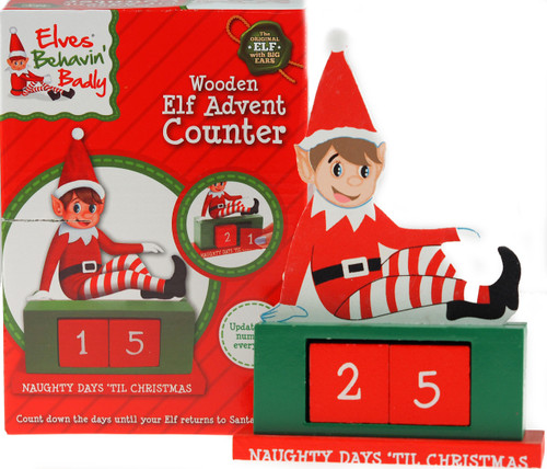 Elves Behavin Badly Wooden Elf Advent Count Down