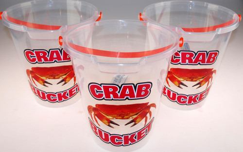 Set Of 3 Transparent Crabbing / Crab Design Beach Buckets Set Of 3 Transparent Crabbing / Crab Design Beach Buckets