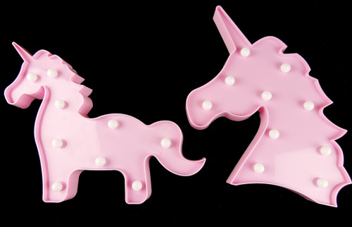 Set Of 2 Light Up LED Unicorn Free Standing Ornaments - Soft Pink Set Of 2 Light Up LED Unicorn Free Standing Ornaments - Soft Pink
