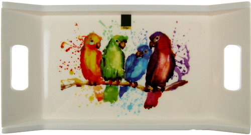 Melamine Sandwich / Tea Tray  - Parrots