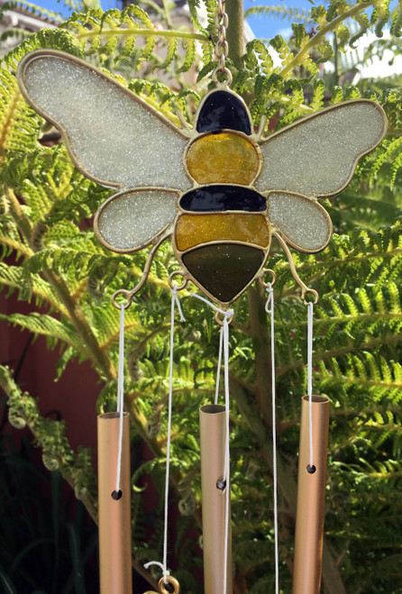 Bumble Bee Sun Catcher Wind Chime - Hanging Home Garden Decoration