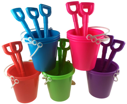 12 x Beach Buckets And 12 x Spades - Bulk Buy Value 12 x Beach Buckets And 12 x Spades - Bulk Buy Value