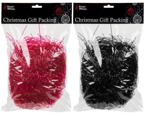 Set Of 2 Christmas Hamper Shredded Paper - 75g Gift Packing Red / Black Set Of 2 Christmas Hamper Shredded Paper - 75g Gift Packing Red / Black