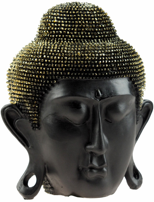 17cm Black Gold Thai Buddha Head Ornament 17cm Black Gold Thai Buddha Head Ornament