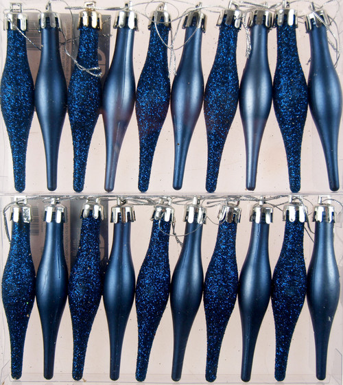 20 Christmas Tree Tear Drop Droplet Baubles Decorations - Navy Blue 20 Christmas Tree Tear Drop Droplet Baubles Decorations - Navy Blue