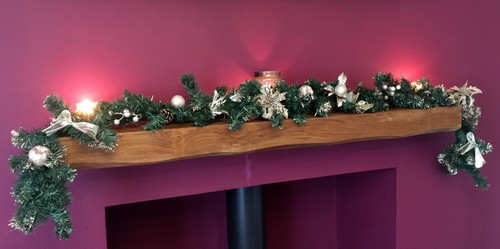1.8m Christmas Champagne Gold Mantelpiece Garland Decoration