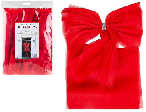 Giant Red Front Door Christmas Bow