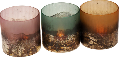 Set Of 3 Large 10cm Moroccan Inspired Glass Candle Holders - Pink Aqua Mocha Set Of 3 Large 10cm Moroccan Inspired Glass Candle Holders - Pink Aqua Mocha