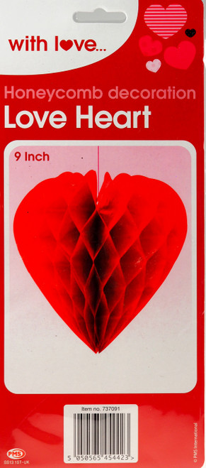 Set Of 6 Red Love Heart Honeycomb Valentines Day Hanging Decorations Set Of 6 Red Love Heart Honeycomb Valentines Day Hanging Decorations
