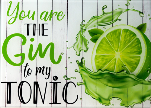Gin Tonic Green Lime Glass 25 x 18cm Cutting Board / Worktop Protector