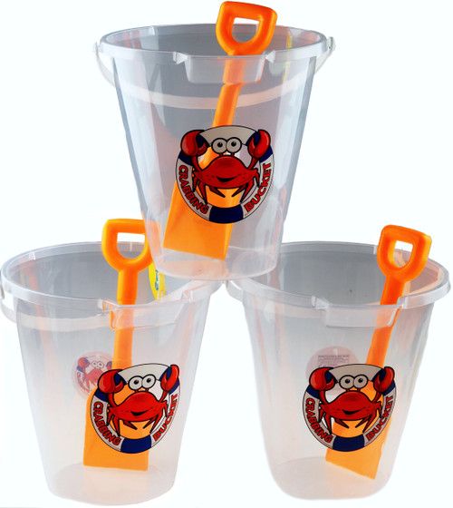 Set Of 3 Transparent Crabbing Crab Design Beach Buckets And Spades Set Of 3 Transparent Crabbing Crab Design Beach Buckets And Spades