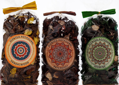 Set Of 3 Karma Pot Pourri Fragrance Bags -  Sandalwood, Patchouli, Jasmine
