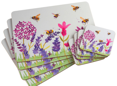 Set of 4 Country Life Bees Dinner Table Placemats & Coasters Set of 4 Country Life Bees Dinner Table Placemats & Coasters