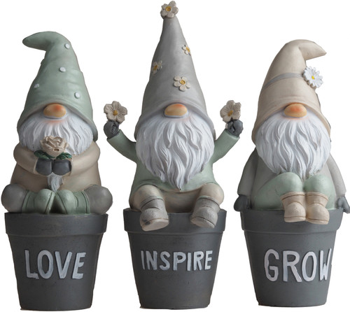 Set Of 3 Flower Pot 20cm Gonk Garden Gnome Ornaments Set Of 3 Flower Pot 20cm Gonk Garden Gnome Ornaments