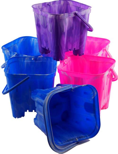 Set Of 6 Square Marble Castle Buckets