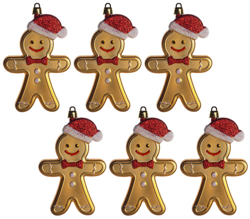 Gingerbread Man Novelty Christmas Tree Baubles Decorations (Set of 6) Gingerbread Man Novelty Christmas Tree Baubles Decorations (Set of 6)