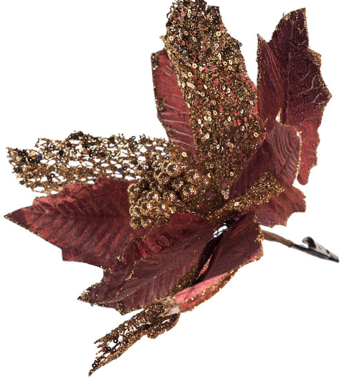 Clip-on Christmas Poinsettia Flower Decorations 26cm - Blush Pink (Set of 6) Clip-on Christmas Poinsettia Flower Decorations 26cm - Blush Pink (Set of 6)