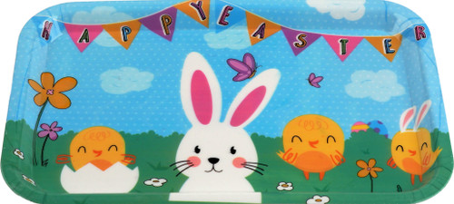 Easter Tray Snack Size Melamine Plastic - 30 x 19cm - Bunny Design