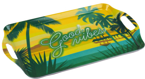 American Summer Melamine Plastic Tray - 38cm x W 23.5cm - Yellow Green American Summer Melamine Plastic Tray - 38cm x W 23.5cm - Yellow Green