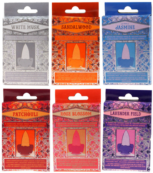 90 Backflow Incense Cones in 6 Scents