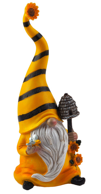 Busy Bumble Bee Gonk 25cm Gnome Garden Ornament  - With Bee Hive