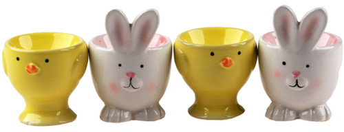 Easter Boiled Egg Cups Novelty Chick Bunny Design (Set of 4)