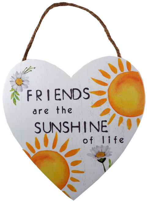 Friends Are The Sunshine Of Life Heart Quote Plaque