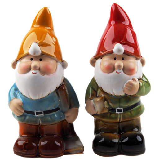 High Glaze 14cm Garden Gnomes - Ceramic Yellow Red Hat High Glaze 14cm Garden Gnomes - Ceramic Yellow Red Hat