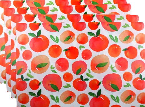 Peach Fruits Table Placemats - 28 x 34cm Wipe Clean Plastic (Set of 4) Peach Fruits Table Placemats - 28 x 34cm Wipe Clean Plastic (Set of 4)