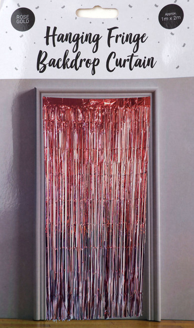 Metallic Rose Gold Foil Fringe Curtains 1 x 2m  - Birthdays, party, celebrations