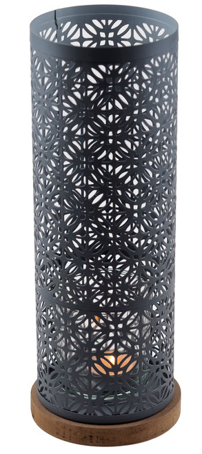 Ornate Japanese Inspired Tea Light Candle Holder 30cm Ornament - Grey