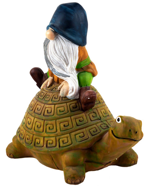Gonk Gnome Riding tortoise Garden ornament Figurine  - 19cm Gonk Gnome Riding tortoise Garden ornament Figurine  - 19cm