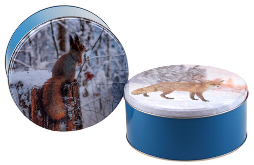 Baking Cake Tins 20cm  - Christmas / Winter British Wildlife Fox Squirrel (Set of 2)