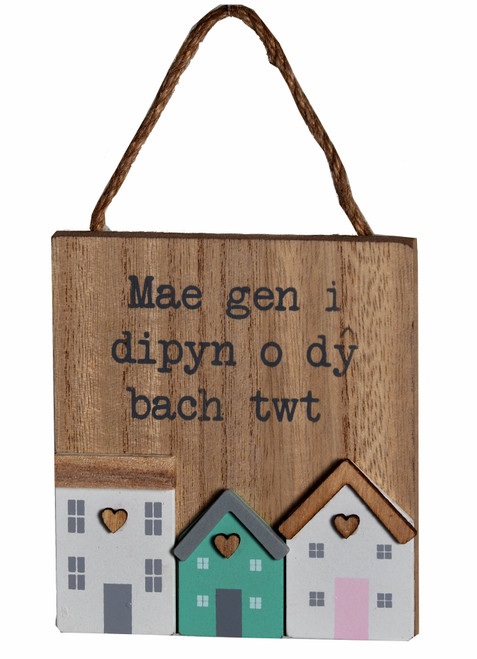 Welsh Neat Little Home Wooden Hanging Plaque Decoration Welsh Neat Little Home Wooden Hanging Plaque Decoration