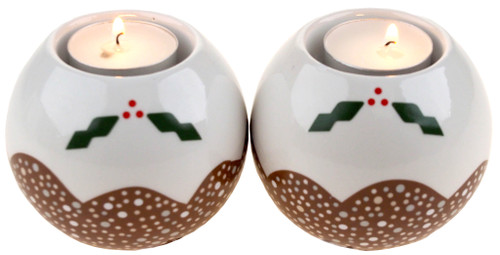 Christmas Pudding Tealight Holders (set of 2) Christmas Pudding Tealight Holders (set of 2)