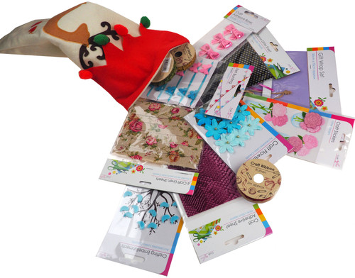 Ladies Pre Filled Christmas Stocking Stuffed With 12 Mystery Art Craft Gifts