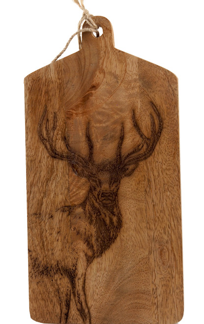 Stag 30cm Wooden Cheese Board / Chopping Cutting Board