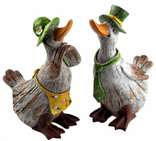 Mr And Mrs Duck Ornaments - Large 25cm Figurines - Set of 2 Mr And Mrs Duck Ornaments - Large 25cm Figurines - Set of 2