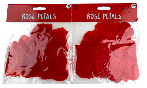 Pack of 240 Red Faux Rose Petals - Romantic Valentines Decorations