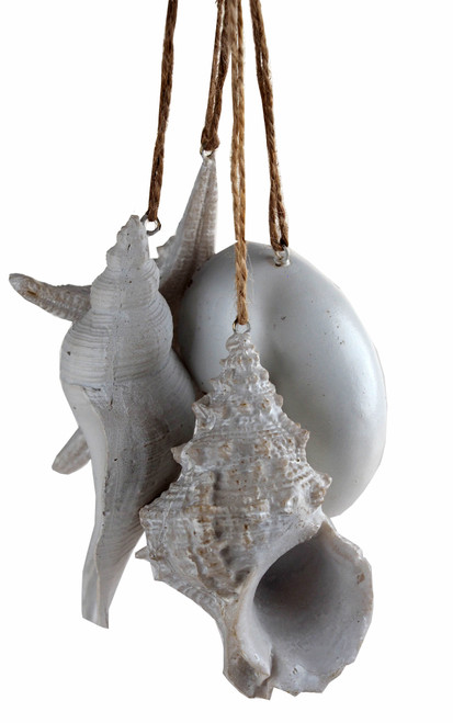 White Sea Shells Starfish Charms Hanging Nautical Home Decorations  - Set of 4 White Sea Shells Starfish Charms Hanging Nautical Home Decorations  - Set of 4