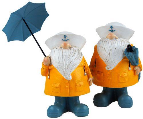 Fishermen Garden Gnomes 14cm Novelty Gonk Ornaments - Set of 2 Fishermen Garden Gnomes 14cm Novelty Gonk Ornaments - Set of 2