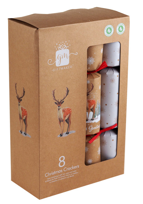 8 Stag Eco Friendly Table Christmas Crackers - Plastic Free / 100% Recyclable 8 Stag Eco Friendly Table Christmas Crackers - Plastic Free / 100% Recyclable