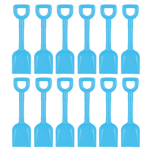Childrens Kids Small 24cm Plastic Beach Spades - Blue - Set of 12 Childrens Kids Small 24cm Plastic Beach Spades - Blue - Set of 12