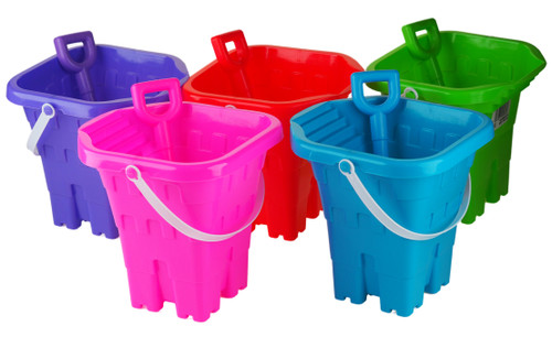 Castle Buckets And Spades  - Large Size Beach or Sandpit Toy - Set of 5