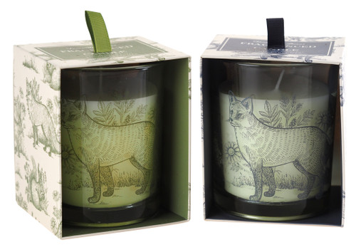Scented Candles Glass Jars - Woodland Fox - Oak / Violet Fragrances - Set of 2 Scented Candles Glass Jars - Woodland Fox - Oak / Violet Fragrances - Set of 2