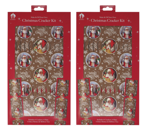 DIY Eco Christmas Crackers Make Your Own Craft - Traditional Santa - Set of 12